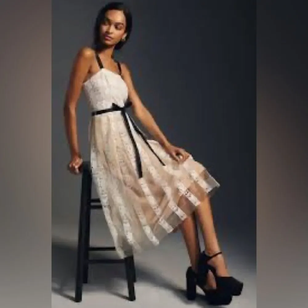 New Anthropologie Mare Mare Lace Corset Midi Dress - Picture 5 of 6